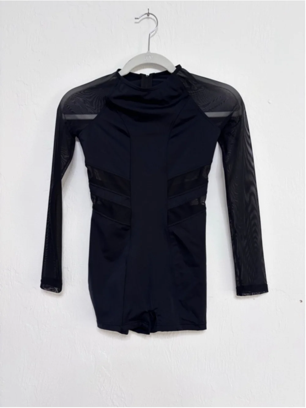 Girls Balera Dance Costume Black Sheer Sleeve size LC 14